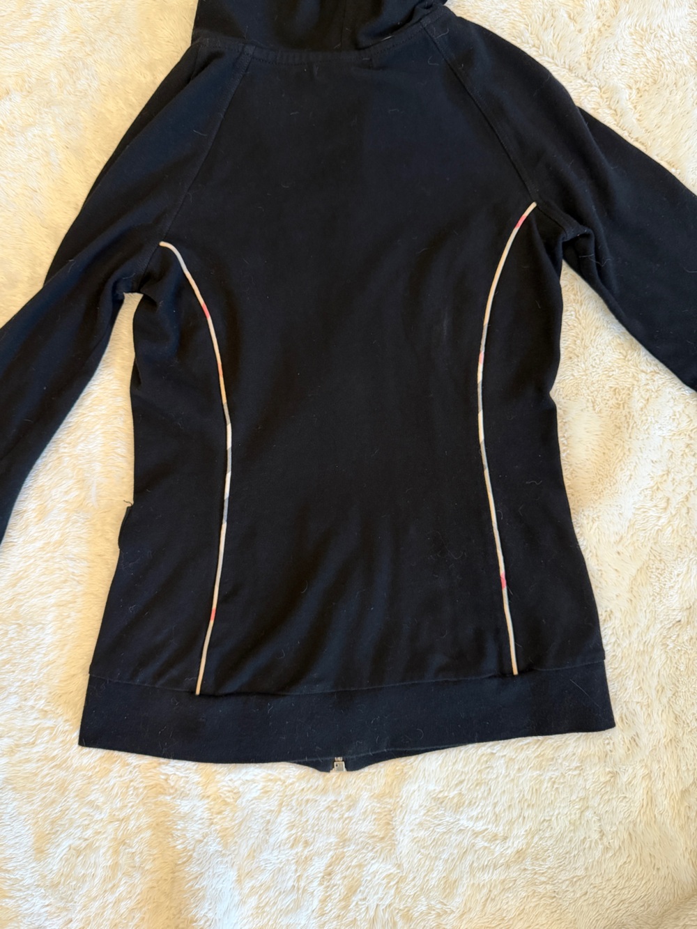Burberry Black Hooded Zip-Up Sweater - Picture 8 of 9